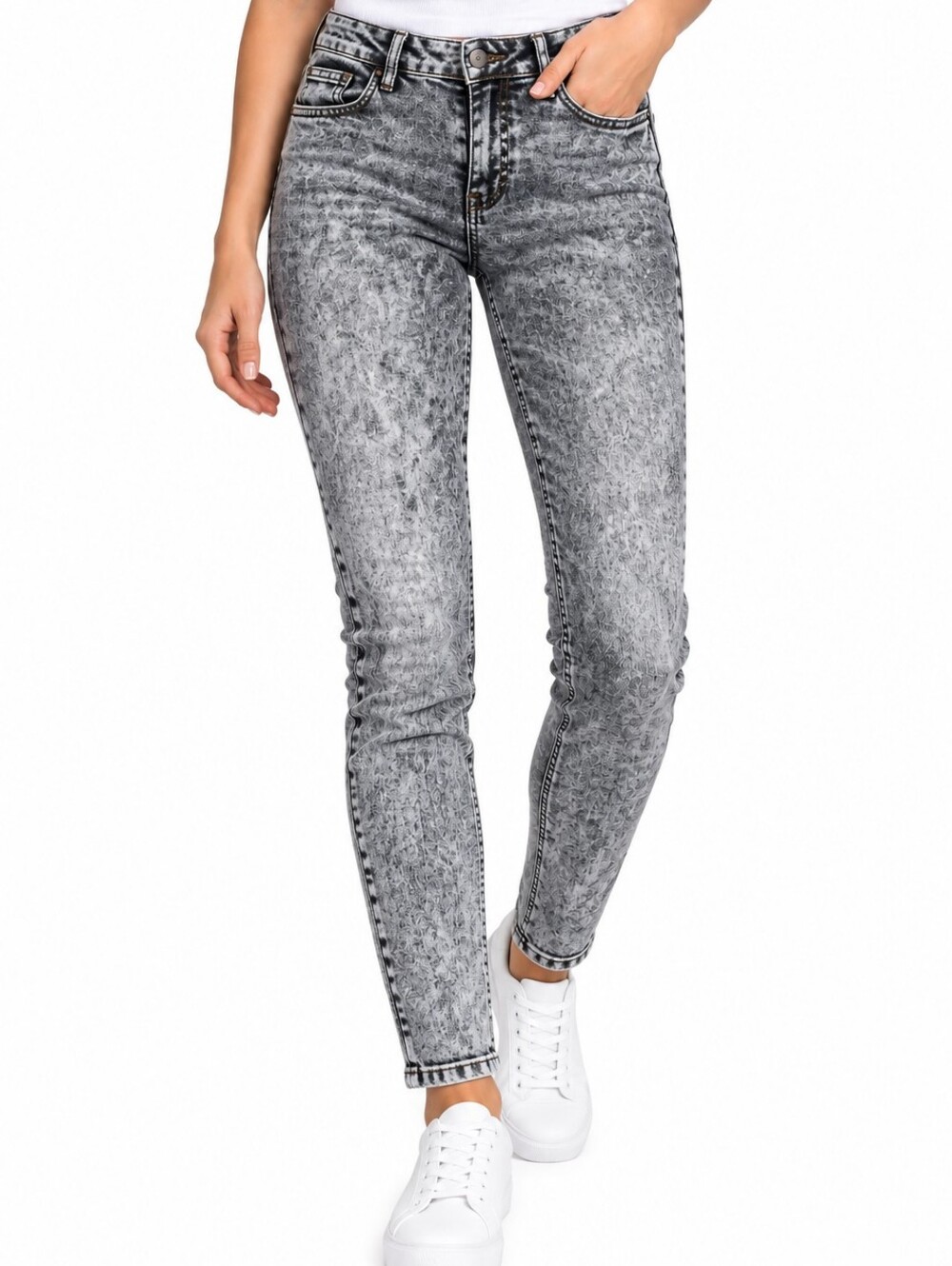 JOU JOU | Junior's Gray Acid-Wash Skinny Jeans Size 5/6